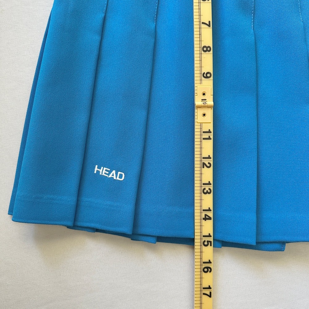Vintage Head Sportswear Blue Pleated Tennis Skirt Women 10 USA Sporty Pickleball - Picture 5 of 13